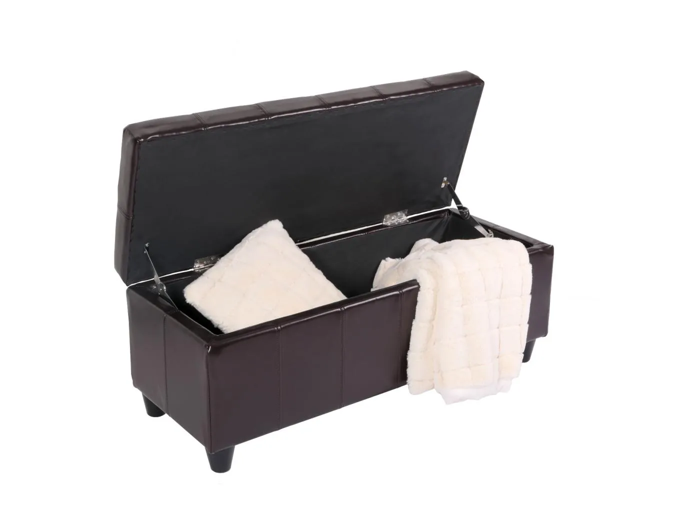 Sitzbank mit  Aufbewahrung Arezzo, LEDER, 112x45x45cm, braun