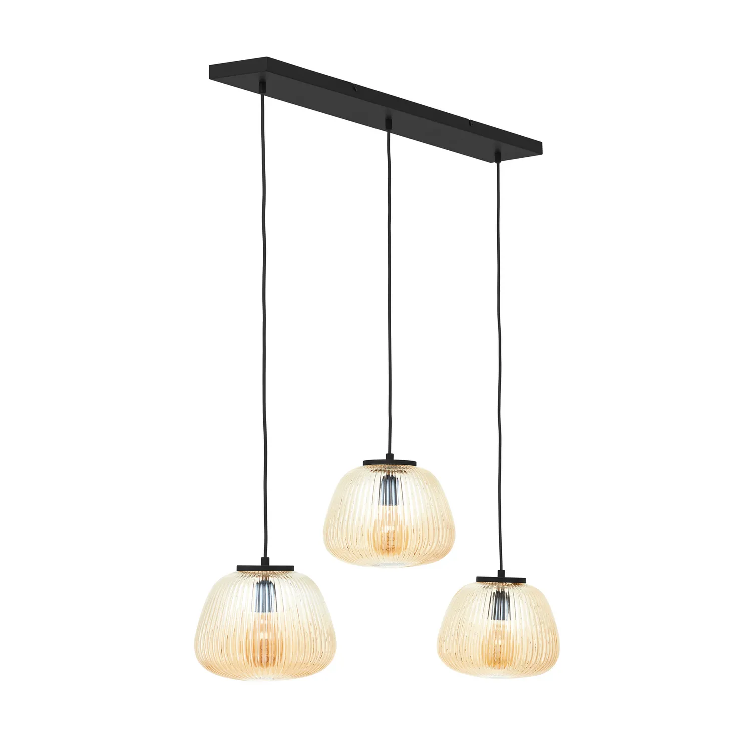 Brilliant Pendellampe Hängeleuchte Kaizen Bernstein 3 Flammig Siehe Text/Foto B-Ware