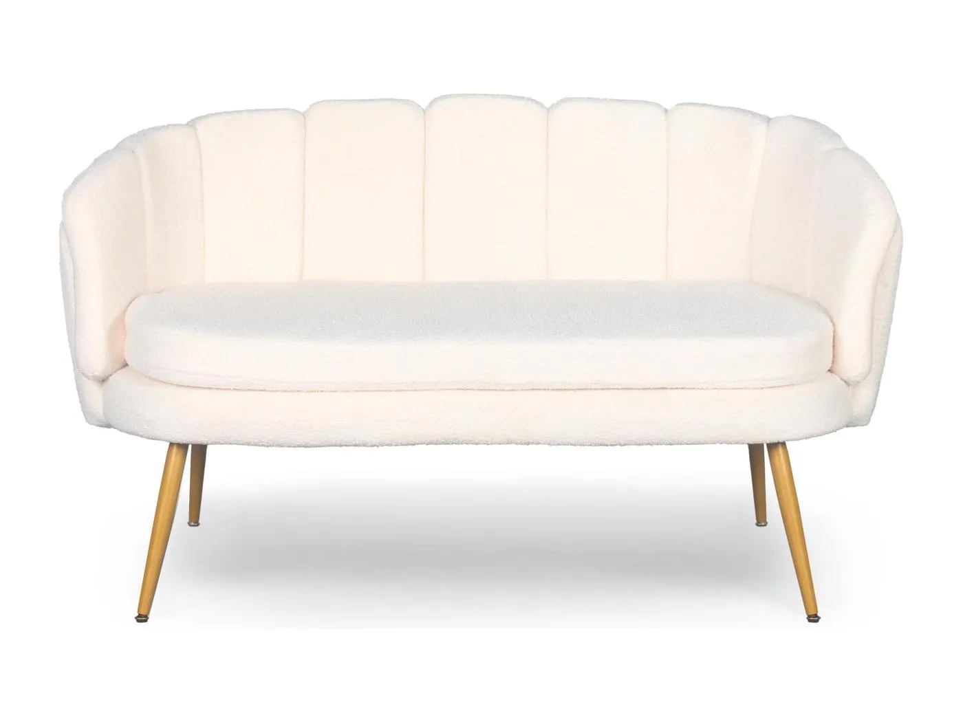 2-Sitzer-Sofa Bouclette Beige Modern Brenda - Bequem und Elegant