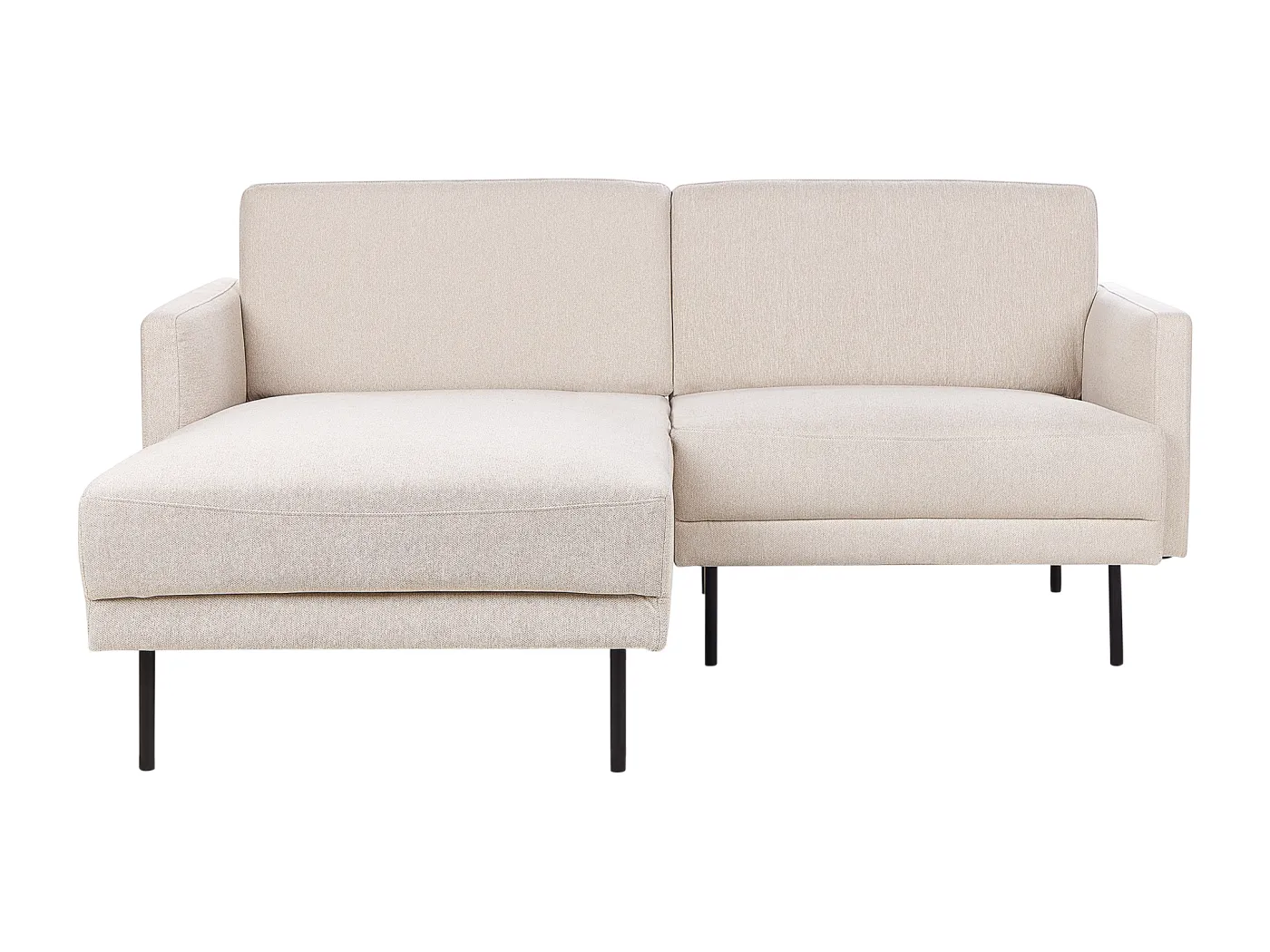 2-Sitzer Ecksofa mit hohen Metallbeinen beige rechtsseitig Glamour Modern Breda