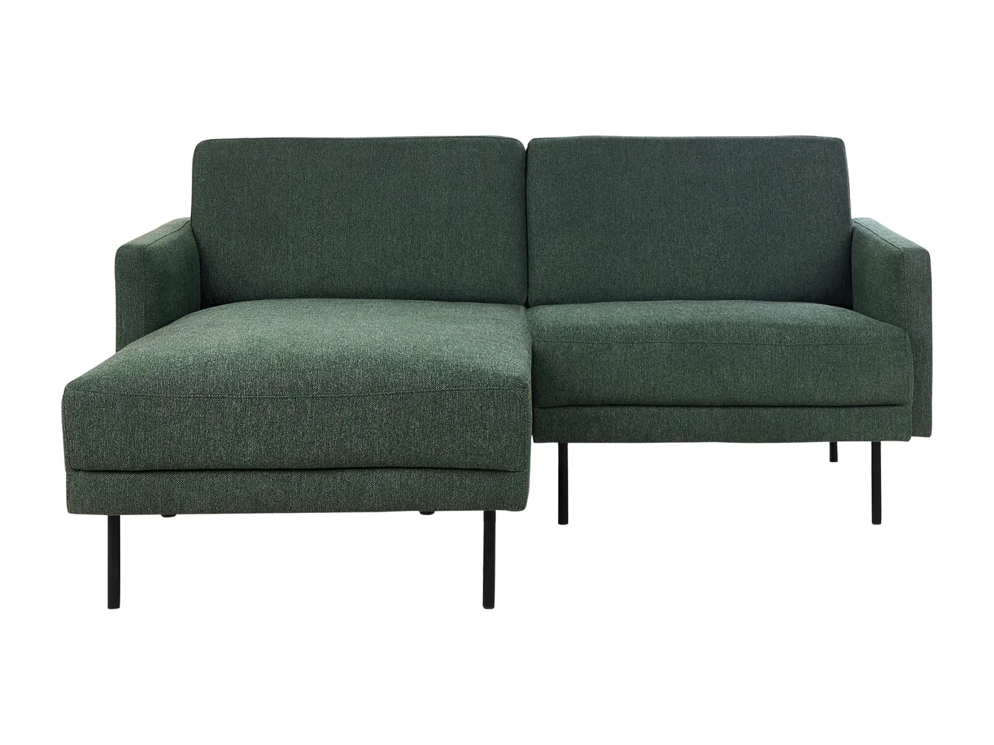 2-Sitzer Ecksofa mit hohen Metallbeinen grün rechtsseitig Glamour Modern Breda
