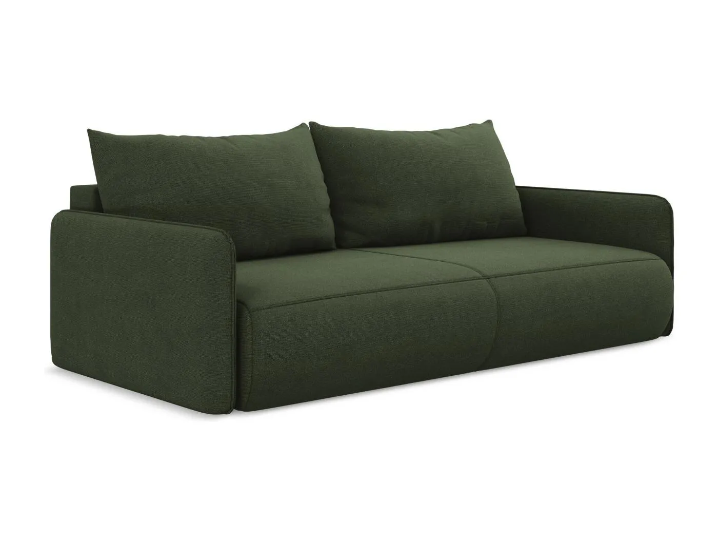 3-Sitzer Sofa mit Schlaffunktion - - Strukturstoff - Olive - NANEA