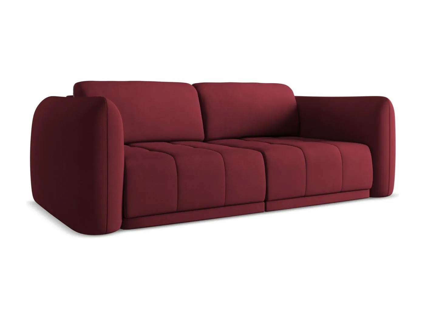 3-Sitzer Sofa - - Chenille - Rotwein - HOKU