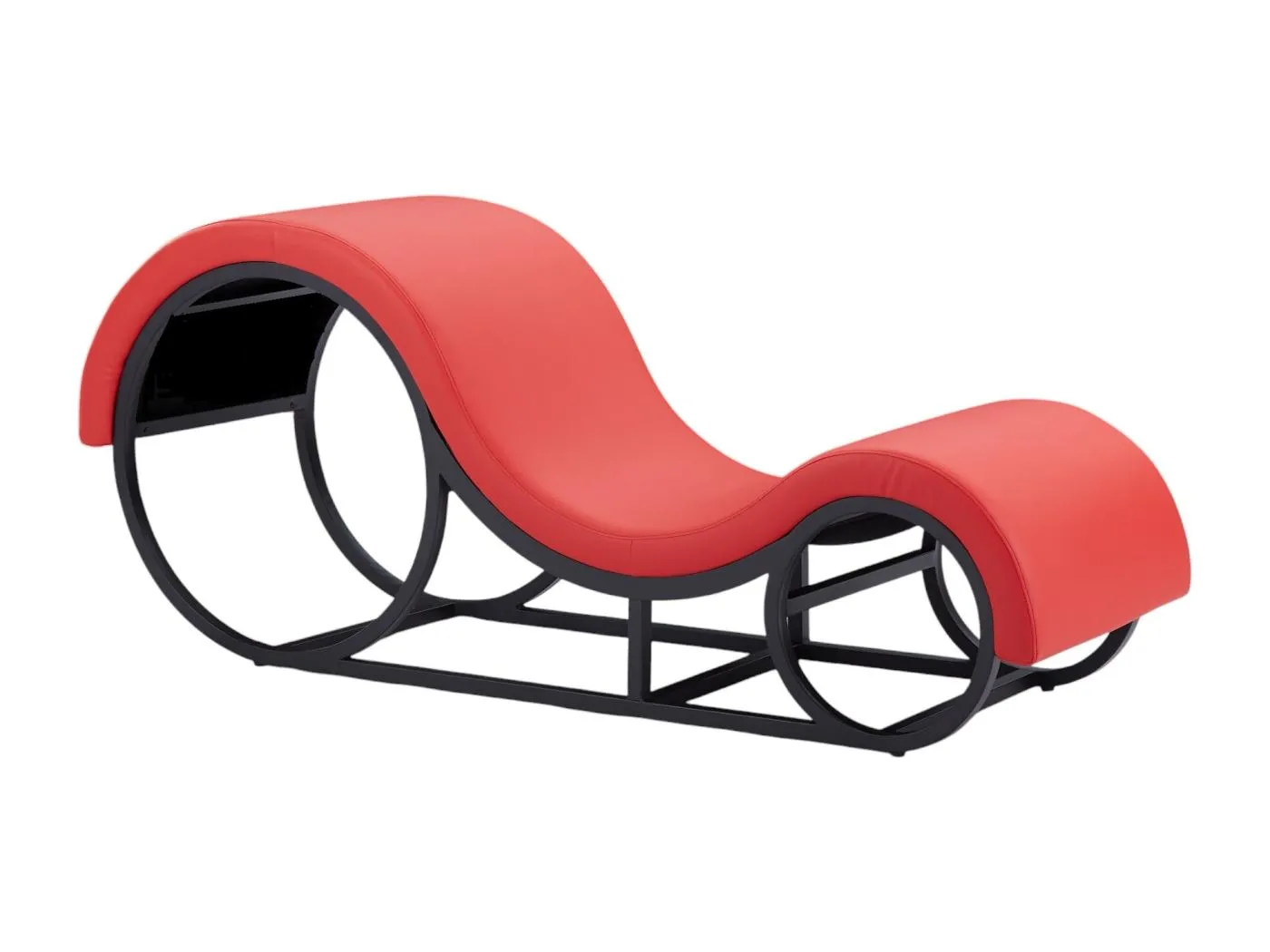 Tantra Chair Furnilux - Rotes Kunstleder - Stilvolles Entspannungssofa