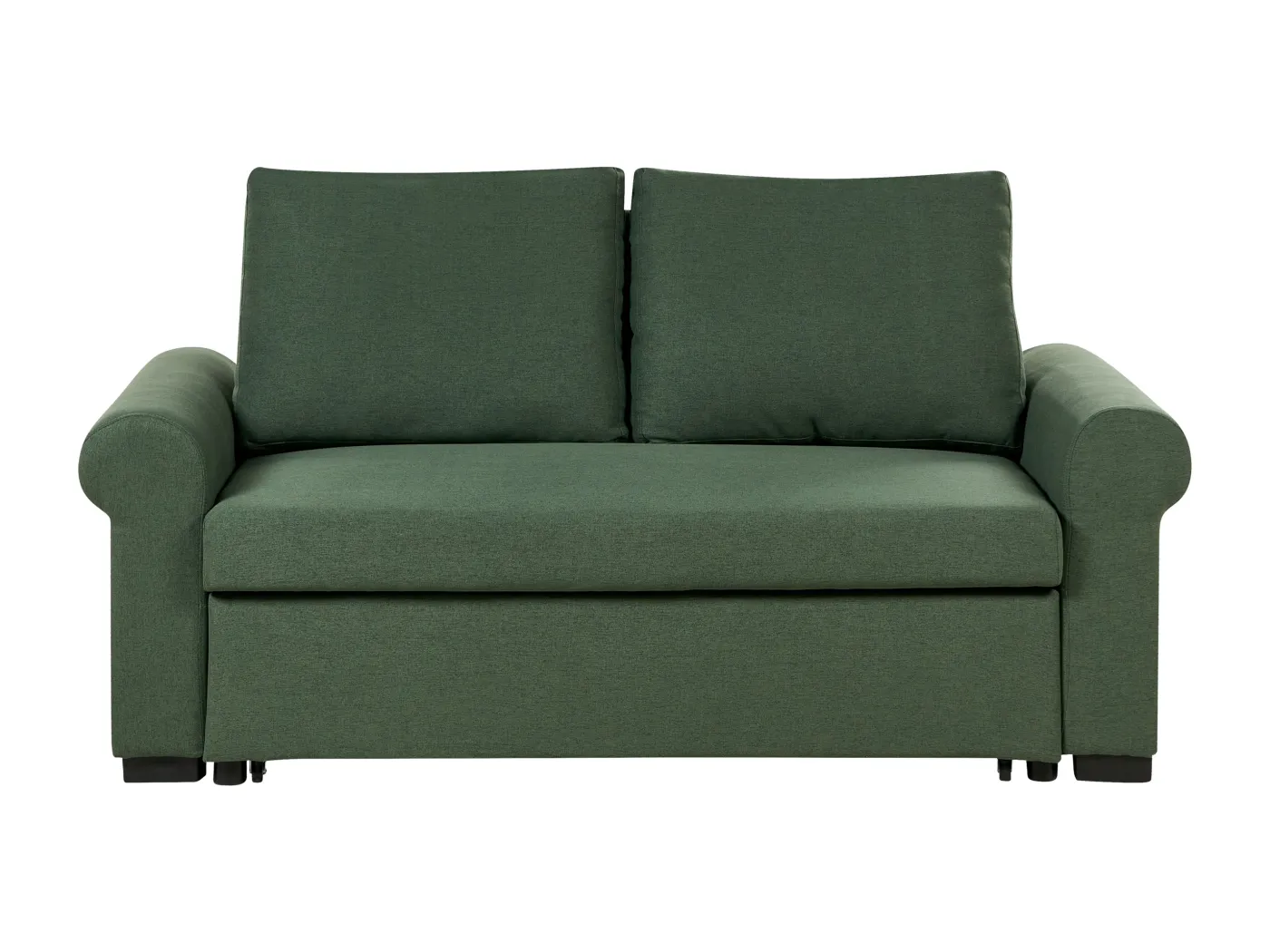 2-Sitzer Sofa grün mit Schlaffunktion Kissen Schlafsofa ausziehbar Retro Silda