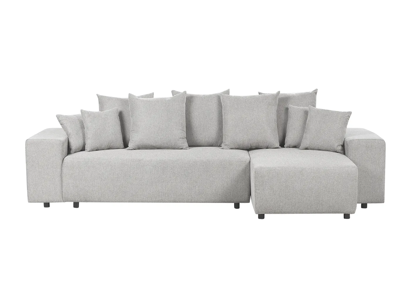 3-Sitzer Ecksofa Stoff grau Schlaffunktion Stauraum Chaiselongue links Luspa
