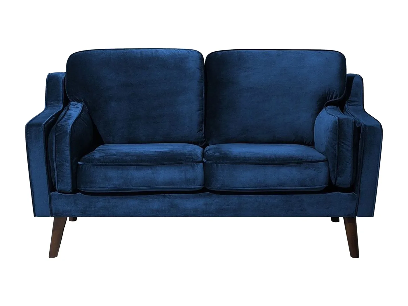 Trendy Sofa aus Samtstoff in Dunkelblau Polstersofa 2-Sitzer Lokka