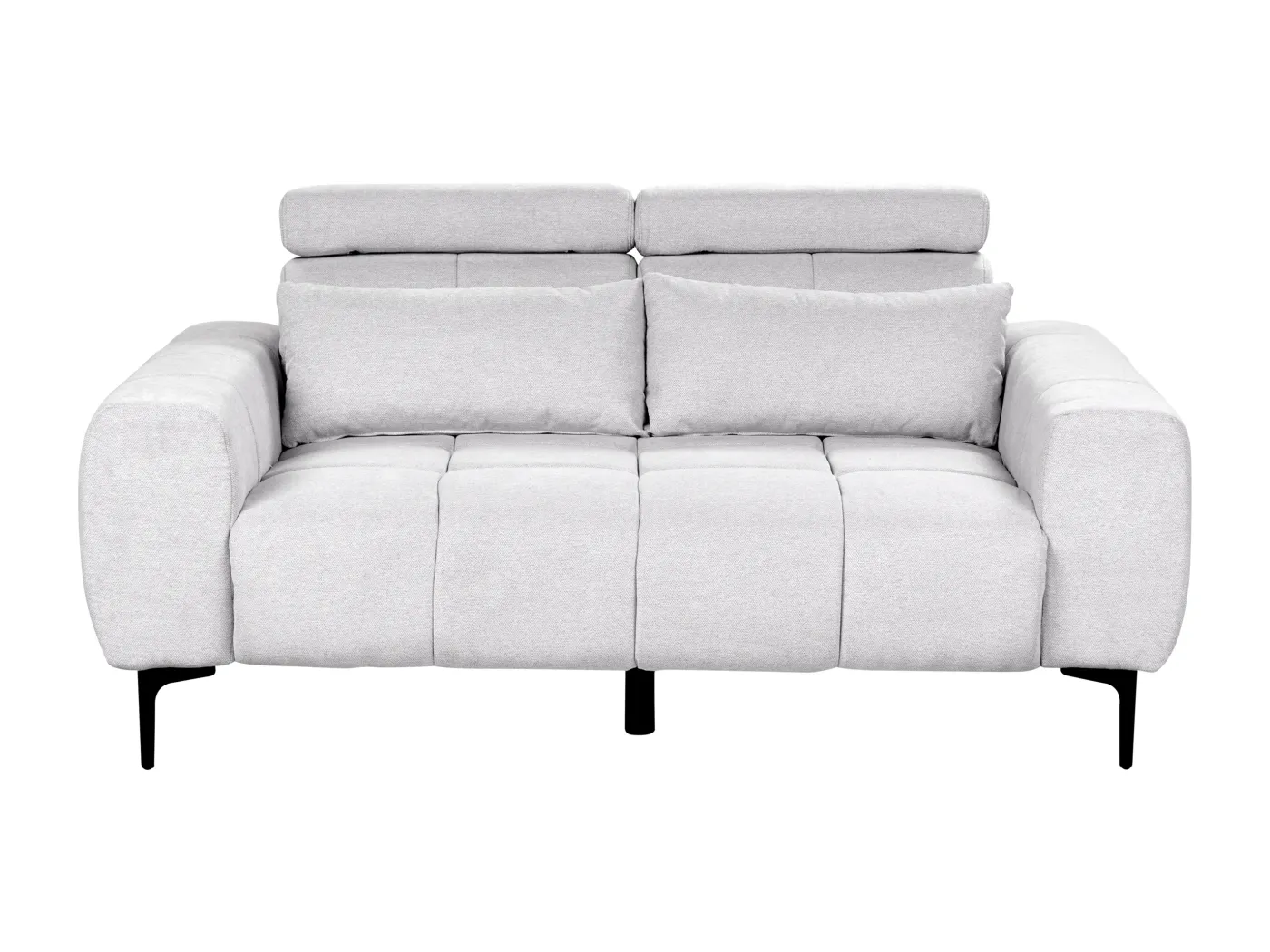 2-Sitzer Sofa Stoff grau Rückenlehne & Kopfteil verstellbar mit Kissen Vegamo