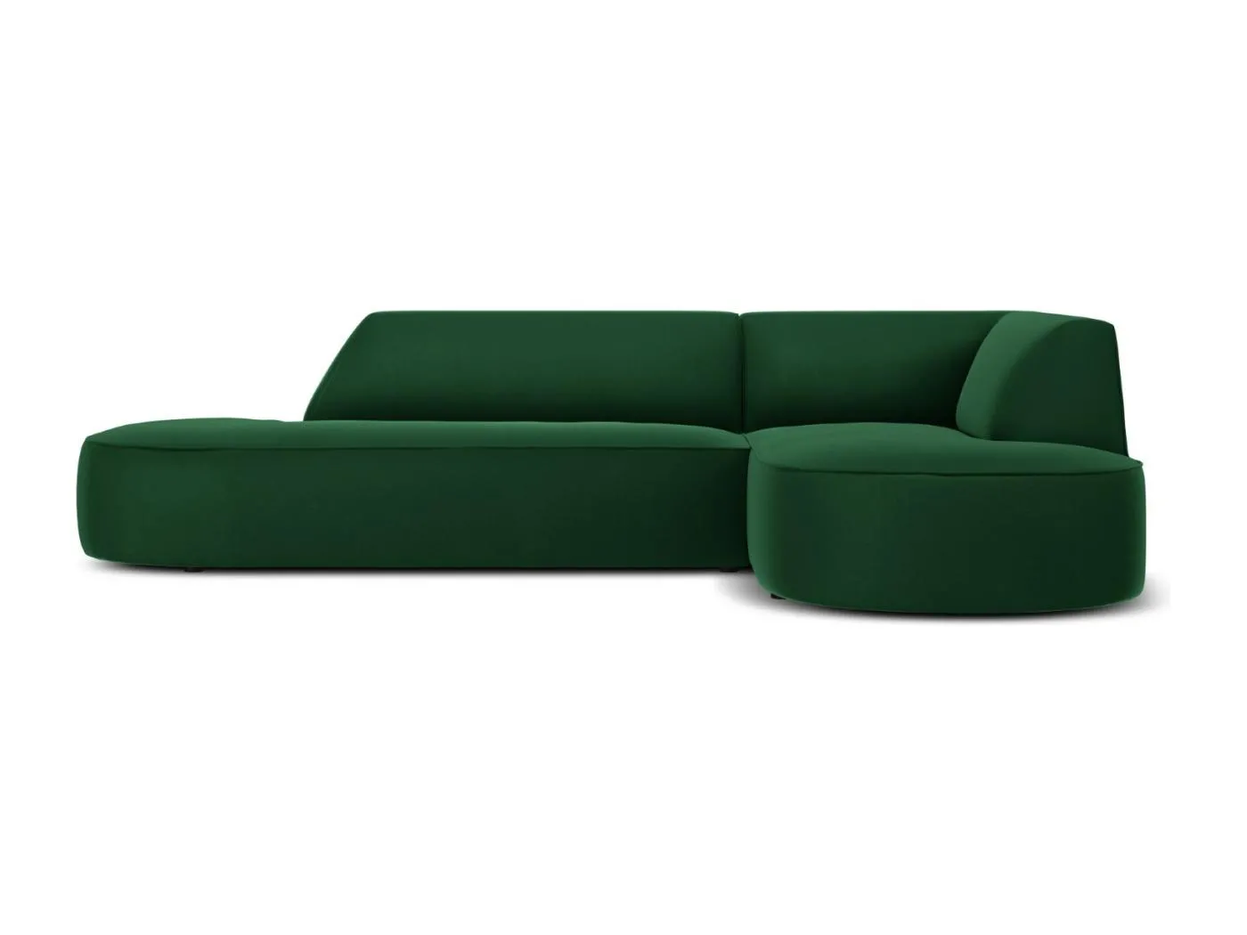 CXL by Christian Lacroix - 4-Sitzer Ecksofa rechts "Charles" Sitzer aus Samt grün - 273x180x69cm