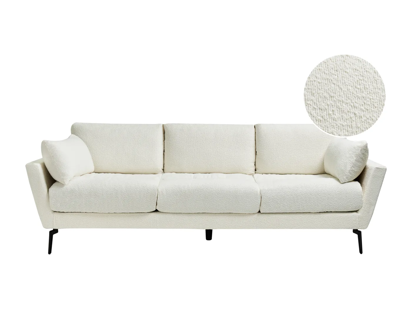 Sofa NENOLA Bouclé Cremeweiss 4-Sitzer