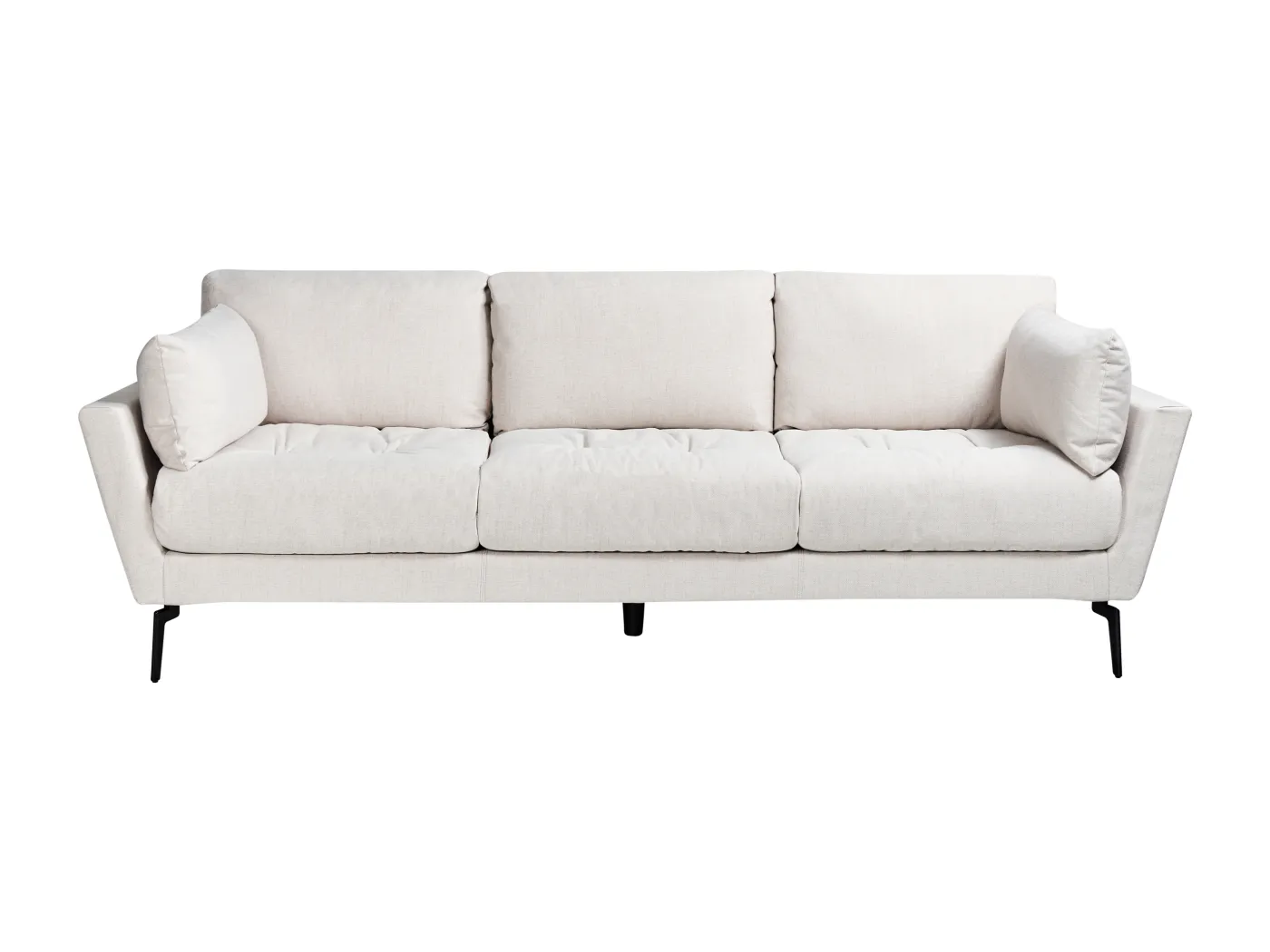Sofa NENOLA Stoff Hellbeige 4-Sitzer