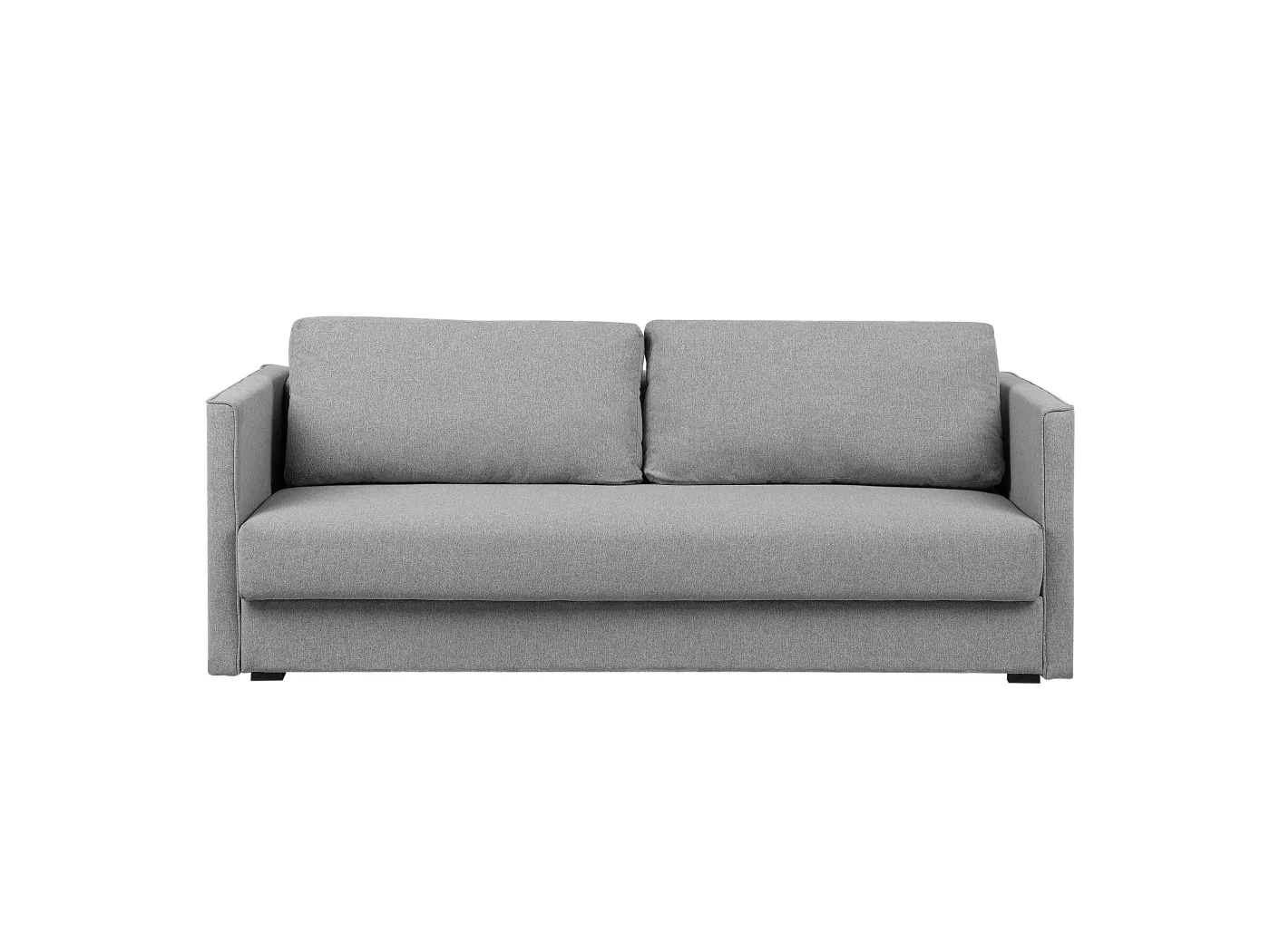 3-Sitzer Schlafsofa Stoff grau mit Bettkasten flachen Armlehnen geradlinig Eksjo