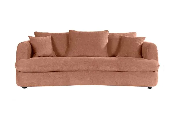Abnehmbares Design-Sofa mit 3-4 Plätzen in Terrakotta-Veloursstoff im Bohnen-Design SACHA