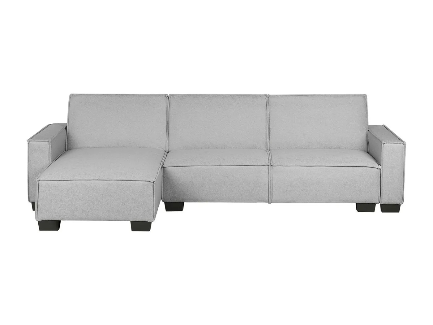 3-Sitzer Ecksofa rechts L-förmig Stoff hellgrau mit Schlaffunktion Romedal