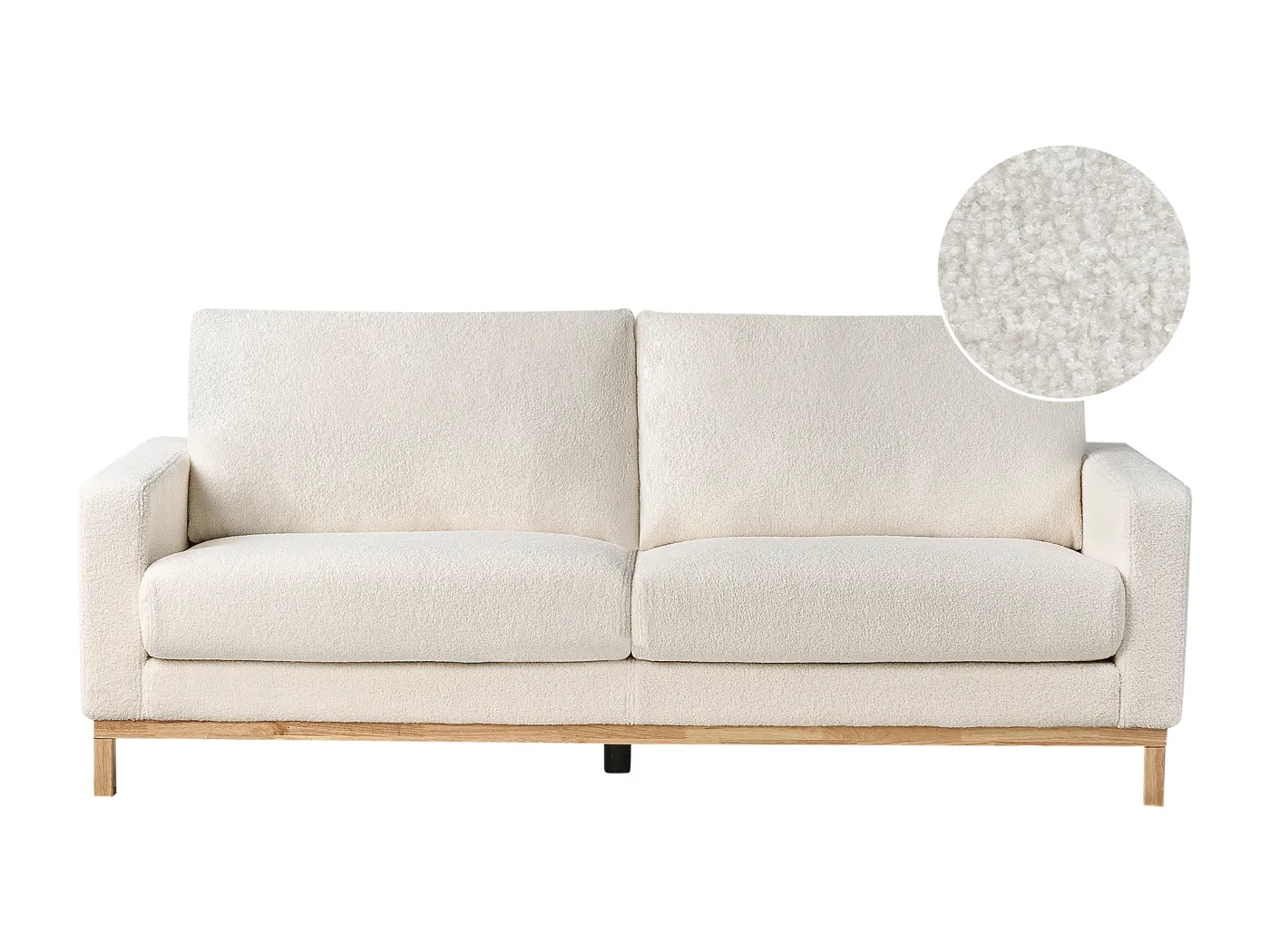 Sofa SIGGARD Bouclé Weiss 2-Sitzer