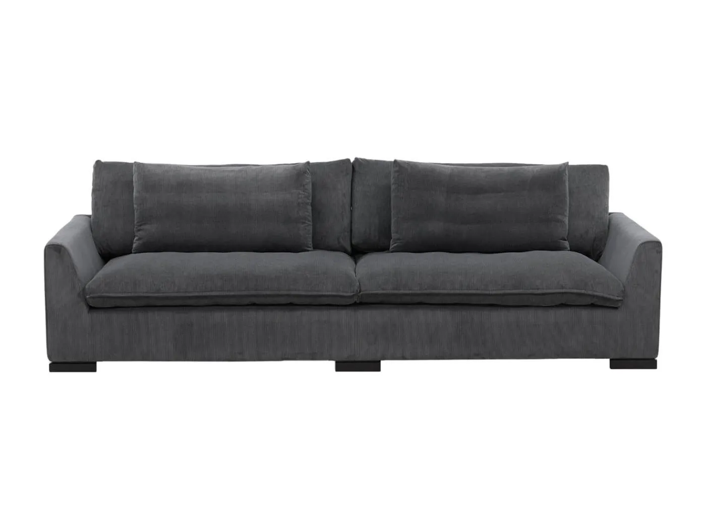 Durham Sofa 3 Personen Samt dunkel grau.