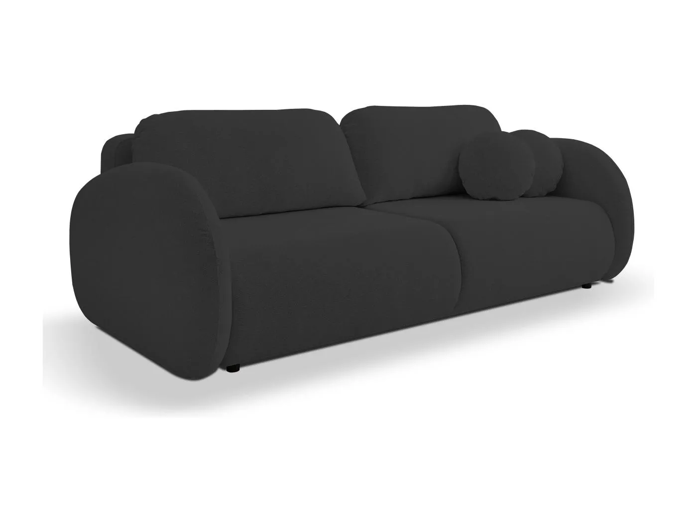 Schlafsofa LOOP, modernes Design, Stauraum, skandinavischer Stil, 234x86x112 cm, Farbe: SCHWARZ