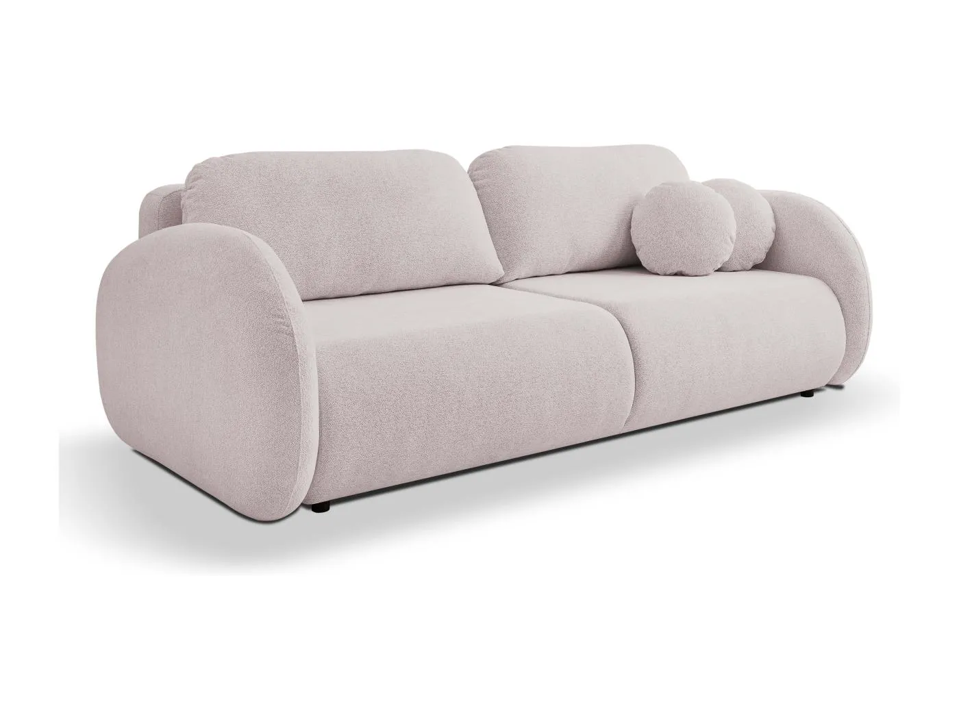 Schlafsofa LOOP, modernes Design, Stauraum, skandinavischer Stil, 234x86x112 cm, Farbe: ROSA