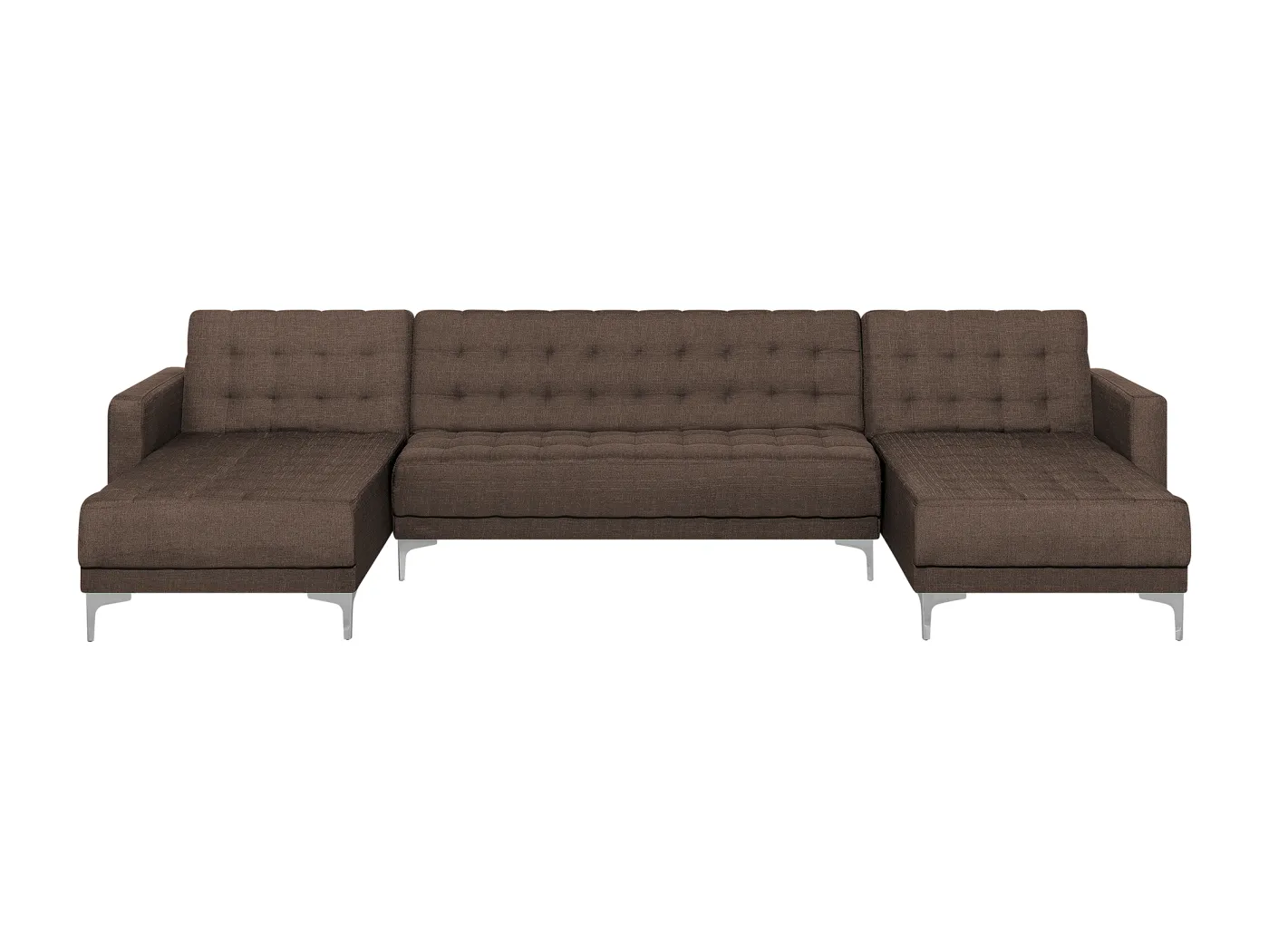 U-förmiges Modul Schlafsofa ABERDEEN Stoff Dunkelbraun 5-Sitzer