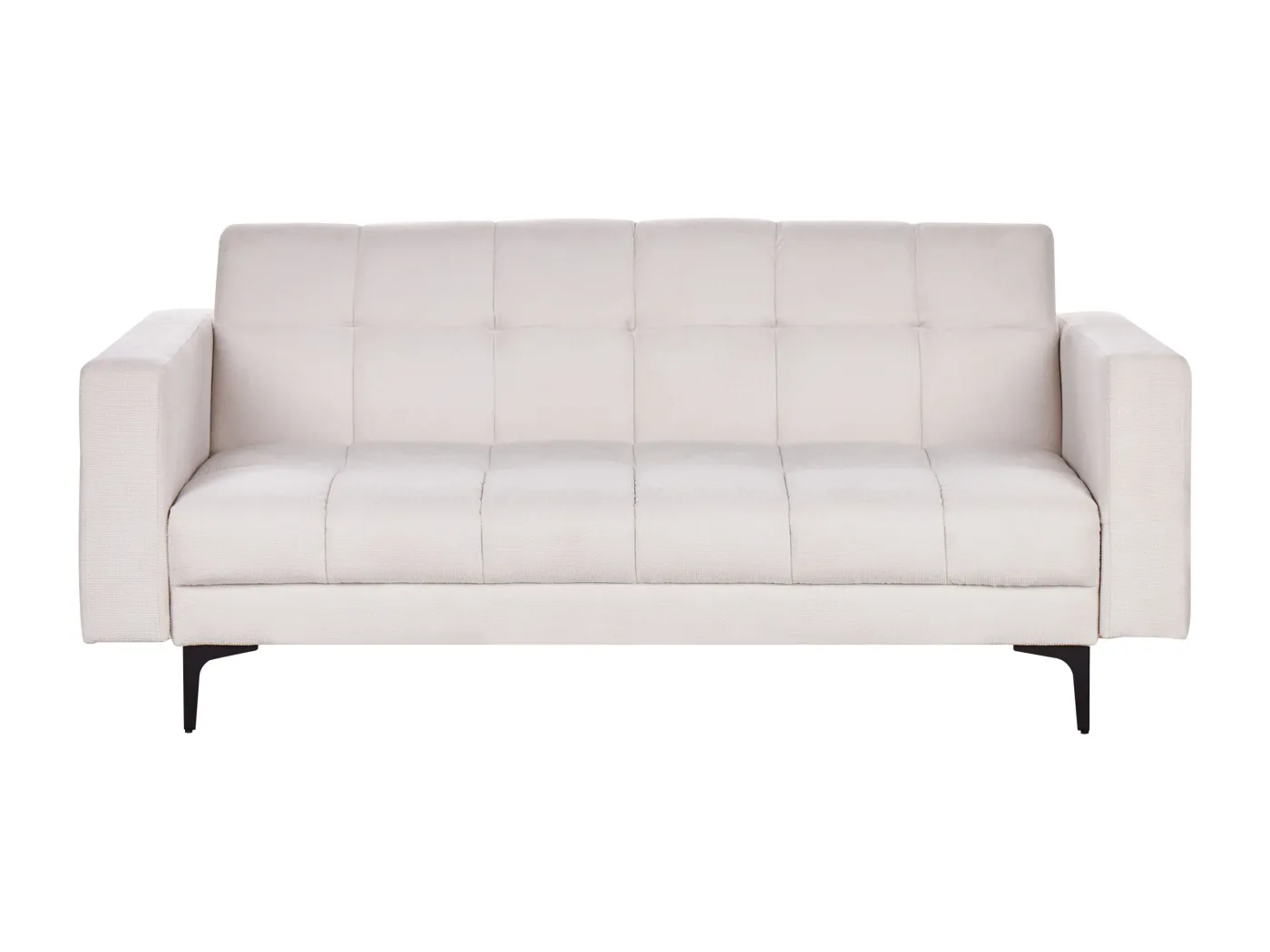 Sofa Stoff creme weiß gesteppt 3-Sitzer verstellbare Rückenlehne Alnes