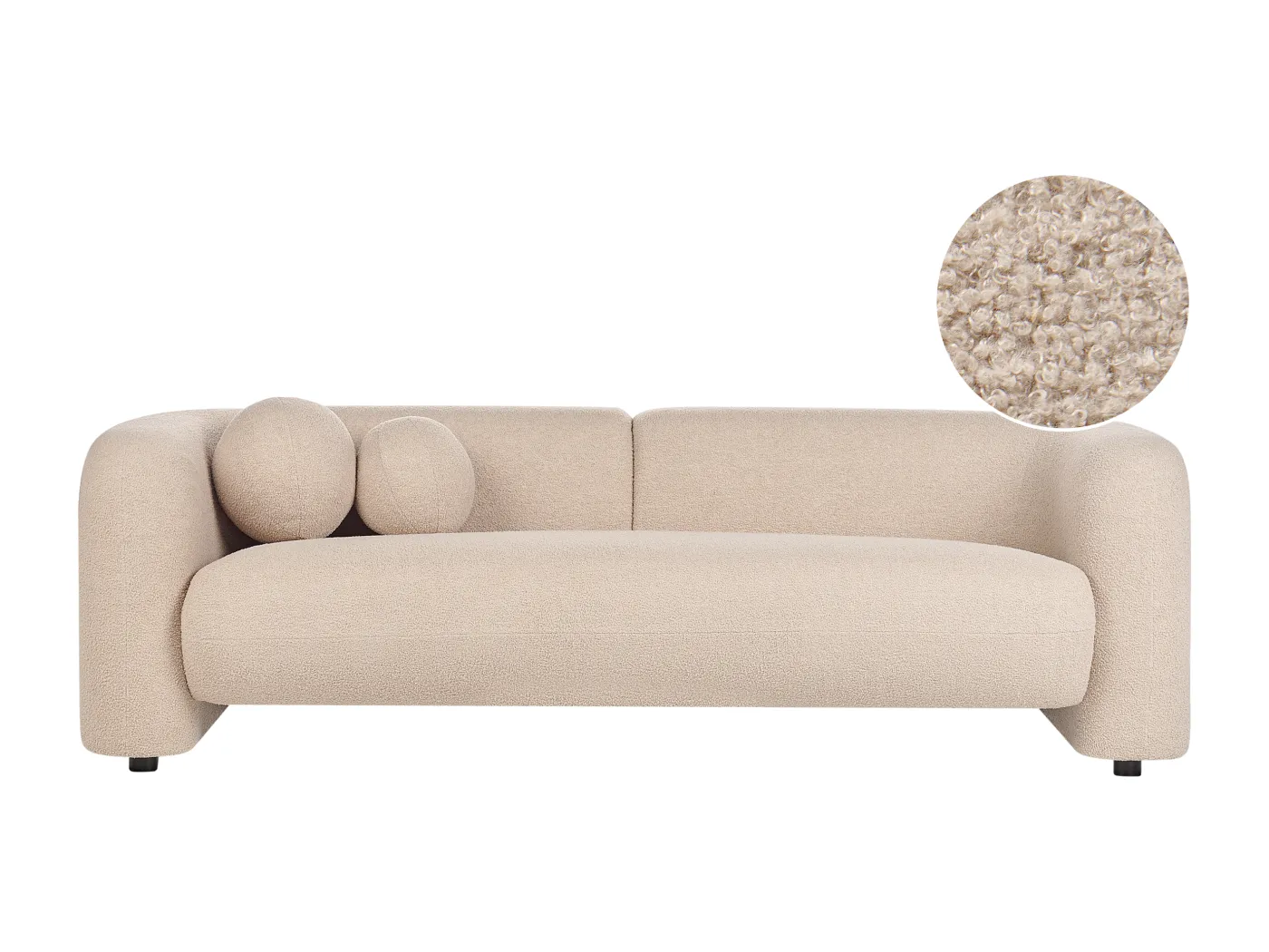 Sofa LEIREN Bouclé Beige 3-Sitzer