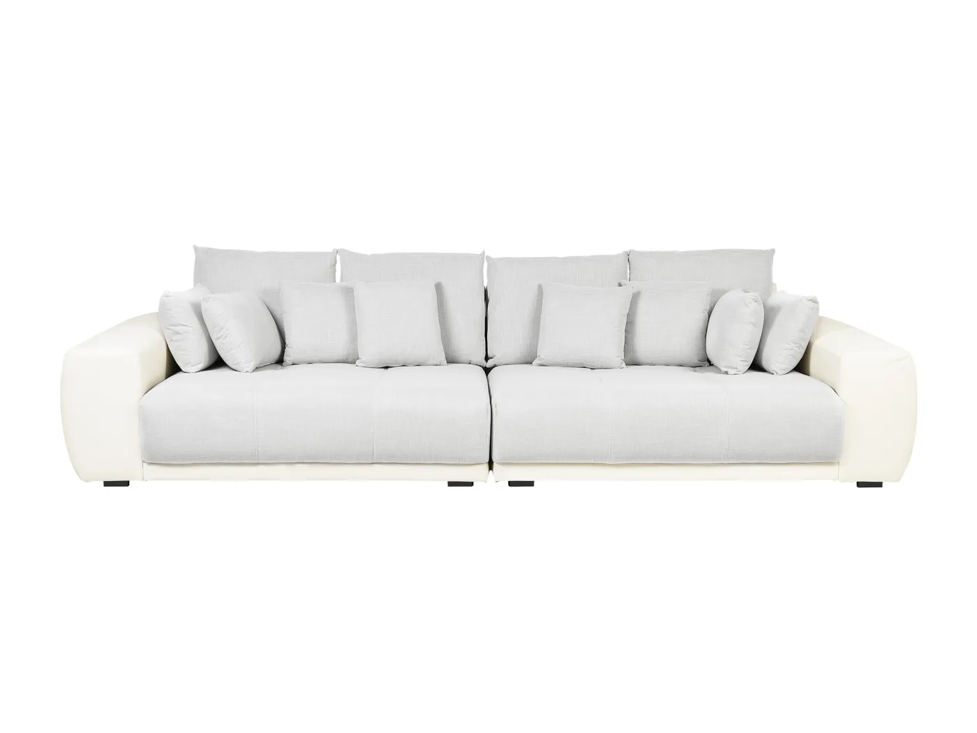 Sofa TORPO Stoff Hellbeige 4-Sitzer