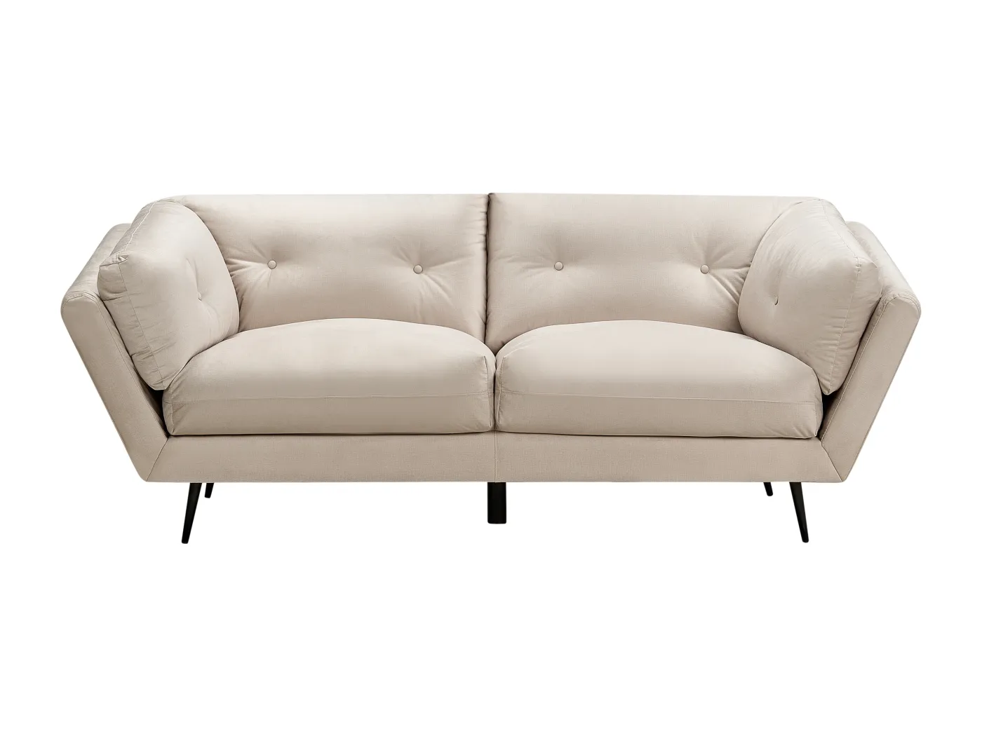 Sofa LENVIK Samtstoff Beige 3-Sitzer