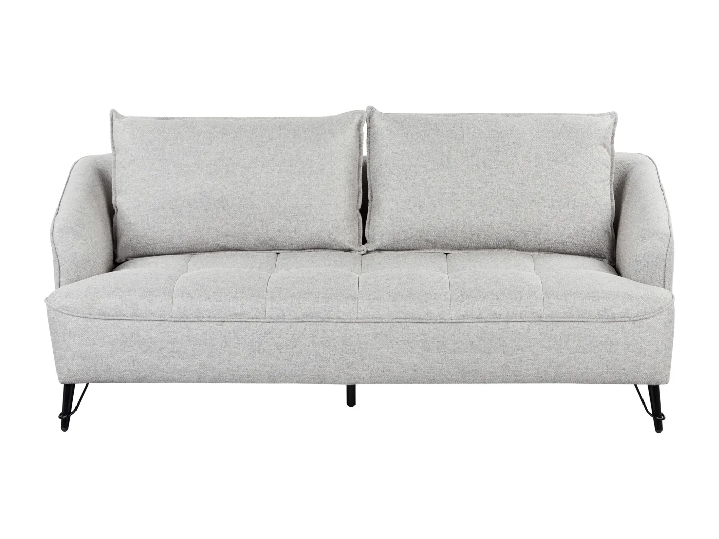 Sofa HOBRO Stoff Grau 3-Sitzer