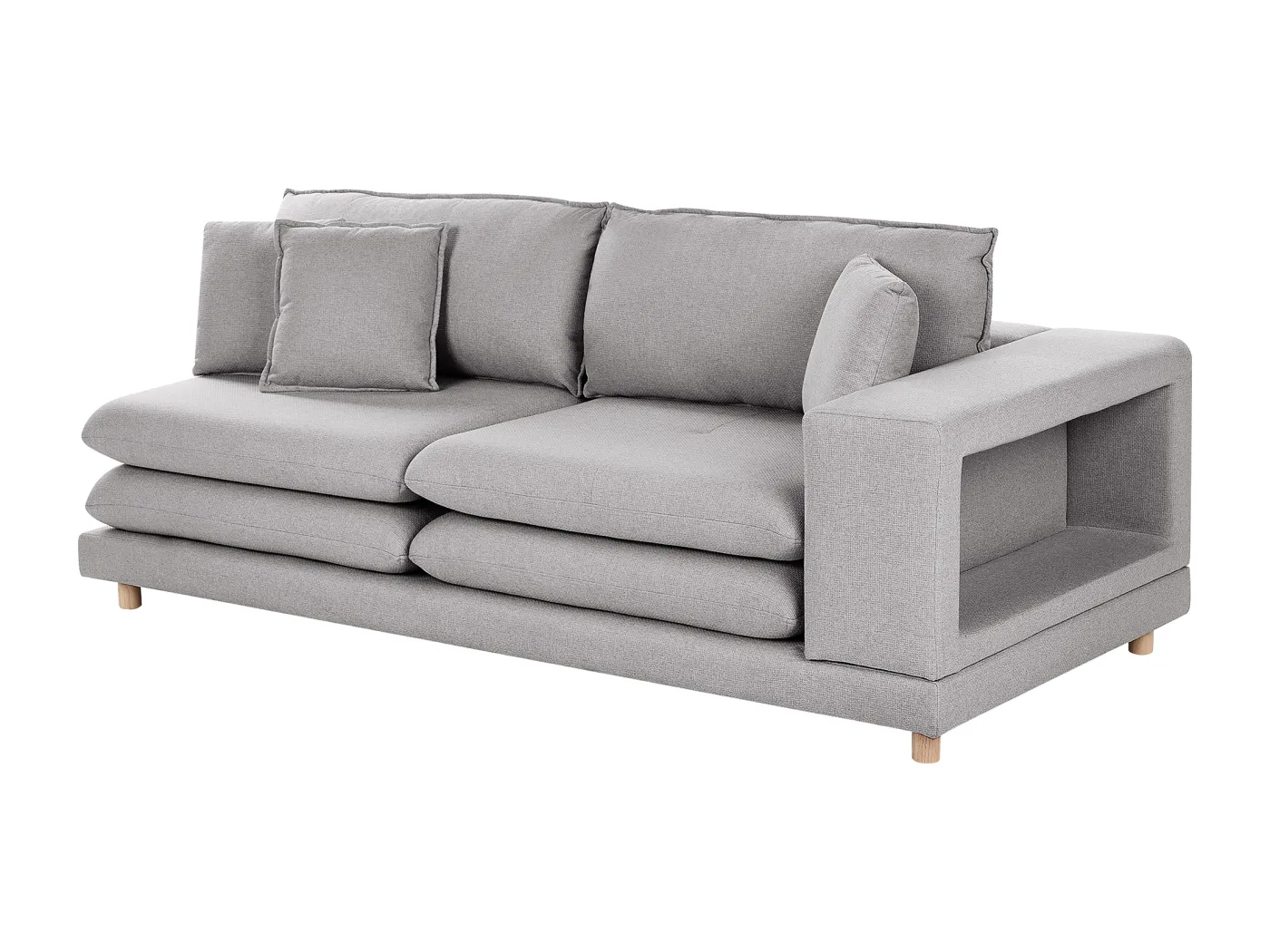Sofa HEDEN Stoff Grau mit Kissen 2-Sitzer