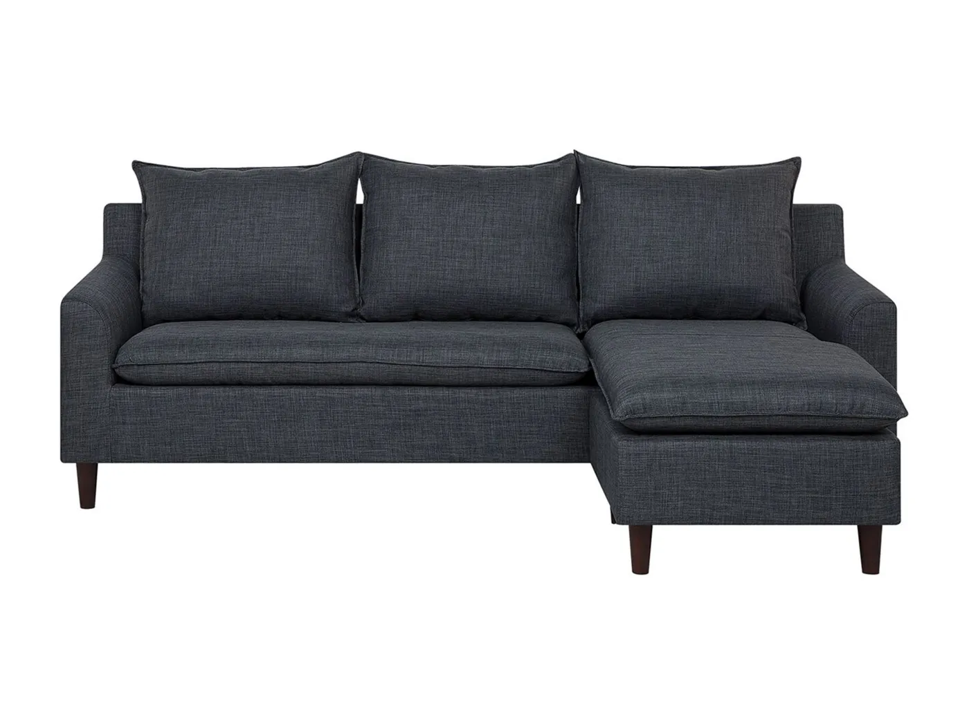 Trendy Ecksofa mit bewegbarer Ottomane Polsterbezug Dunkelgrau Elvenes