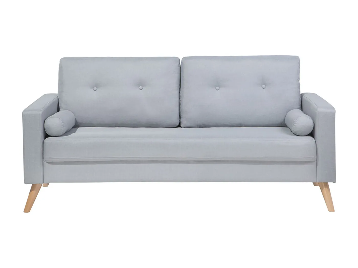 Sofa KALMAR Stoff Hellgrau 2-Sitzer
