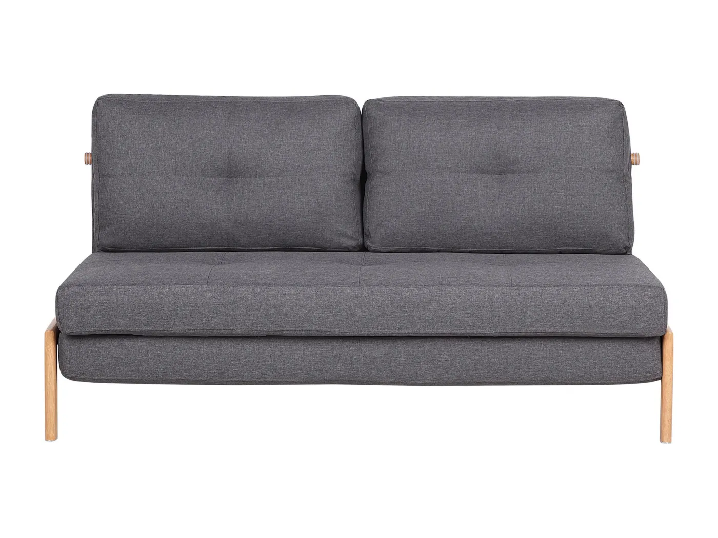 2-Sitzer Schlafsofa Stoffbezug dunkles Grau gesteppt hohe Metallbeine Edland