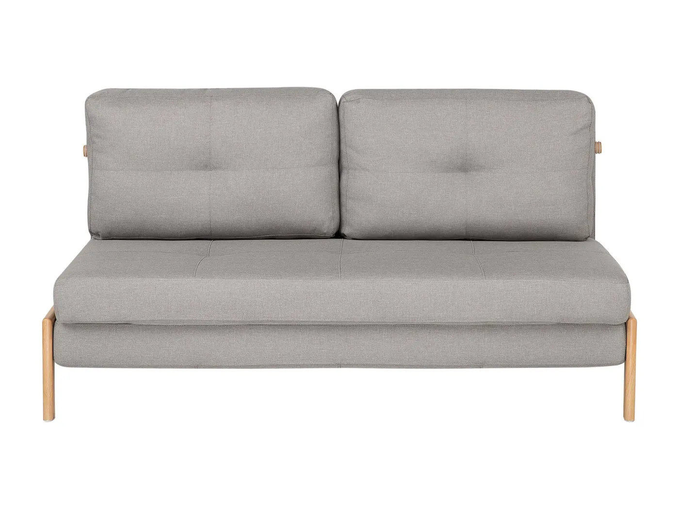 2-Sitzer Schlafsofa Stoffbezug helles Grau gesteppt hohe Metallbeine Edland