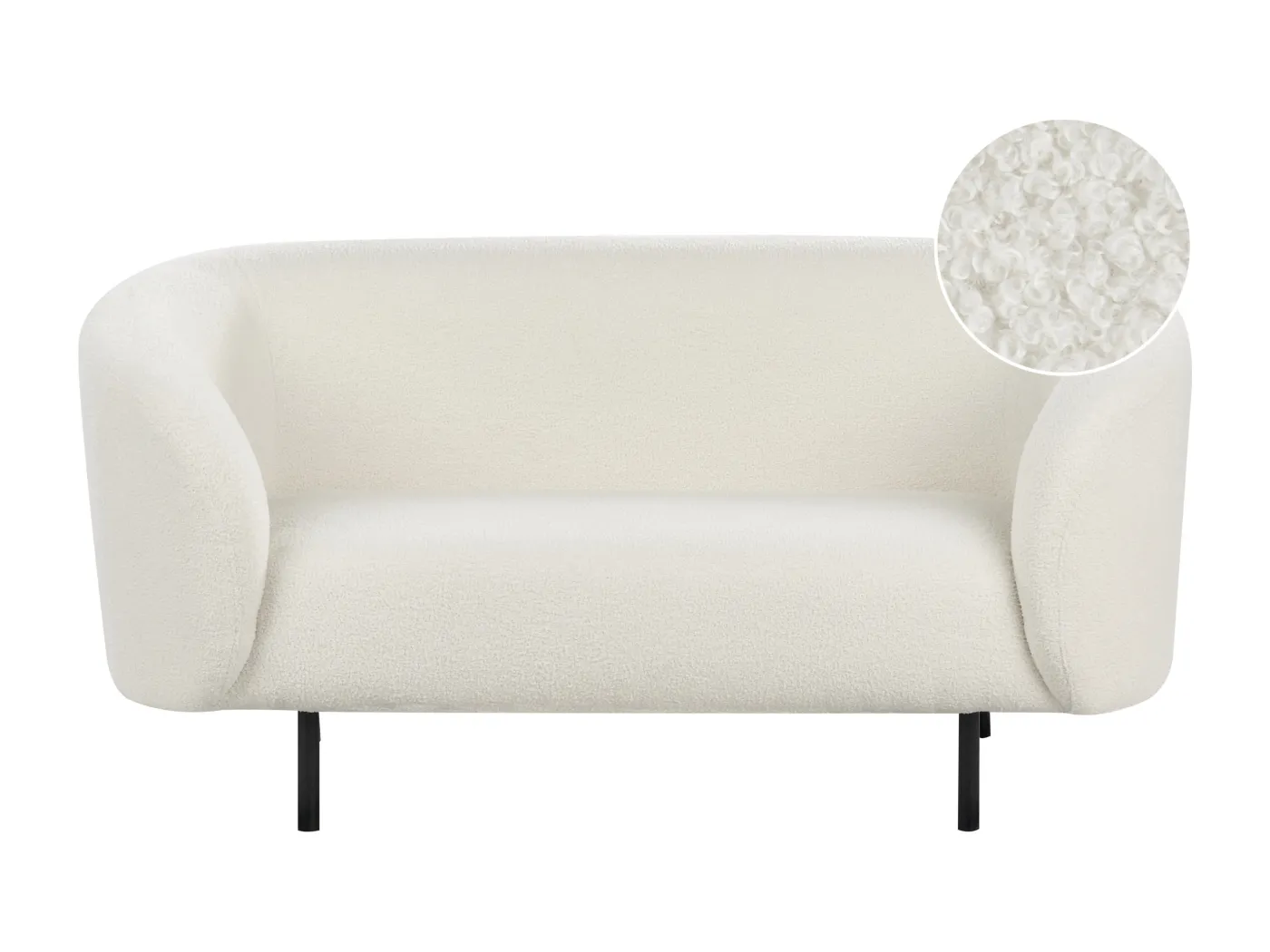 Sofa LOEN Bouclé Weiss 2-Sitzer