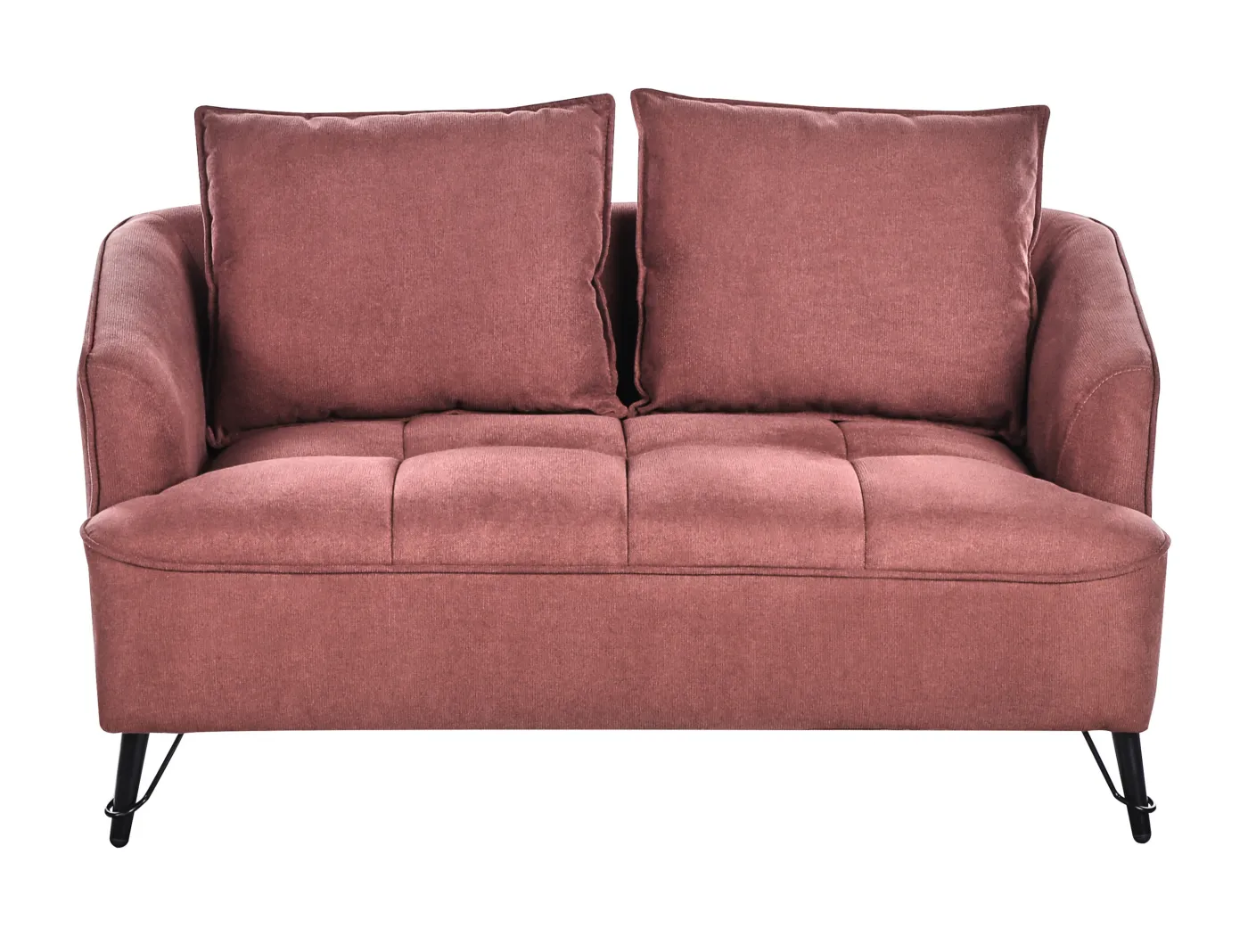 Sofa HOBRO Stoff Burgunderrot 2-Sitzer