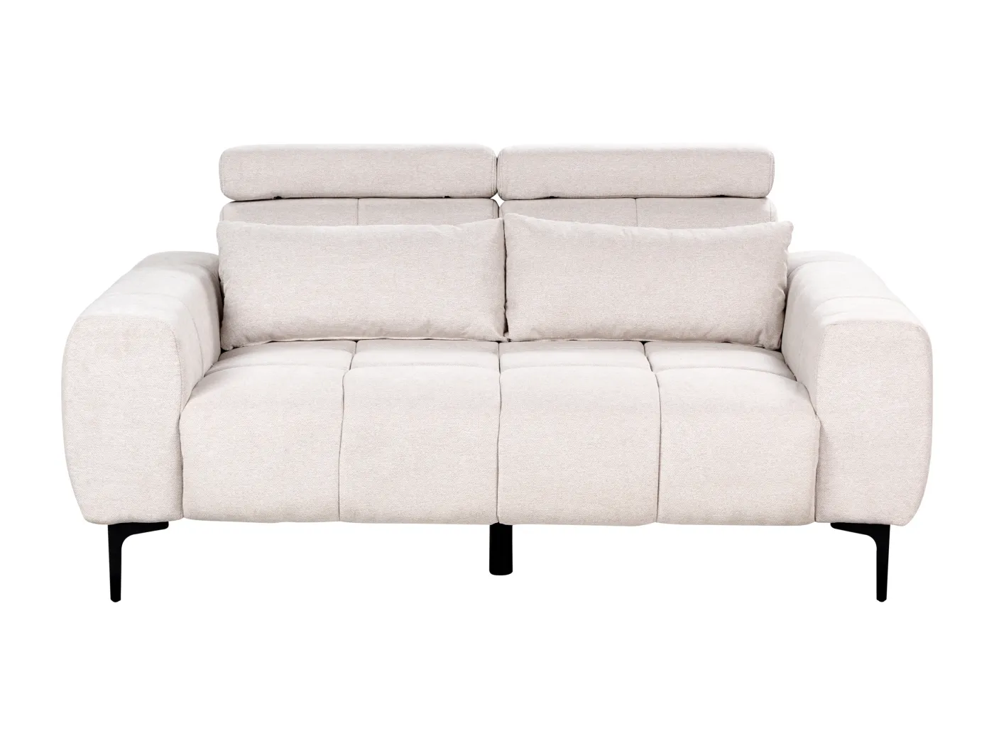 2-Sitzer Sofa Stoff beige Rückenlehne & Kopfteil verstellbar mit Kissen Vegamo