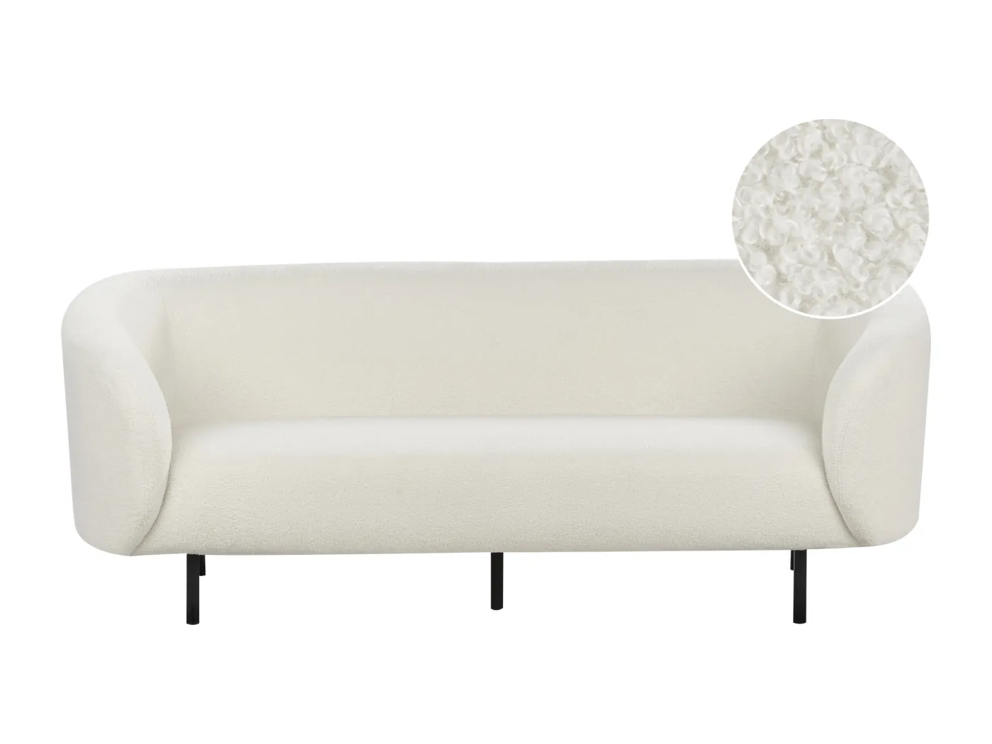 Sofa LOEN Bouclé Weiss 3-Sitzer