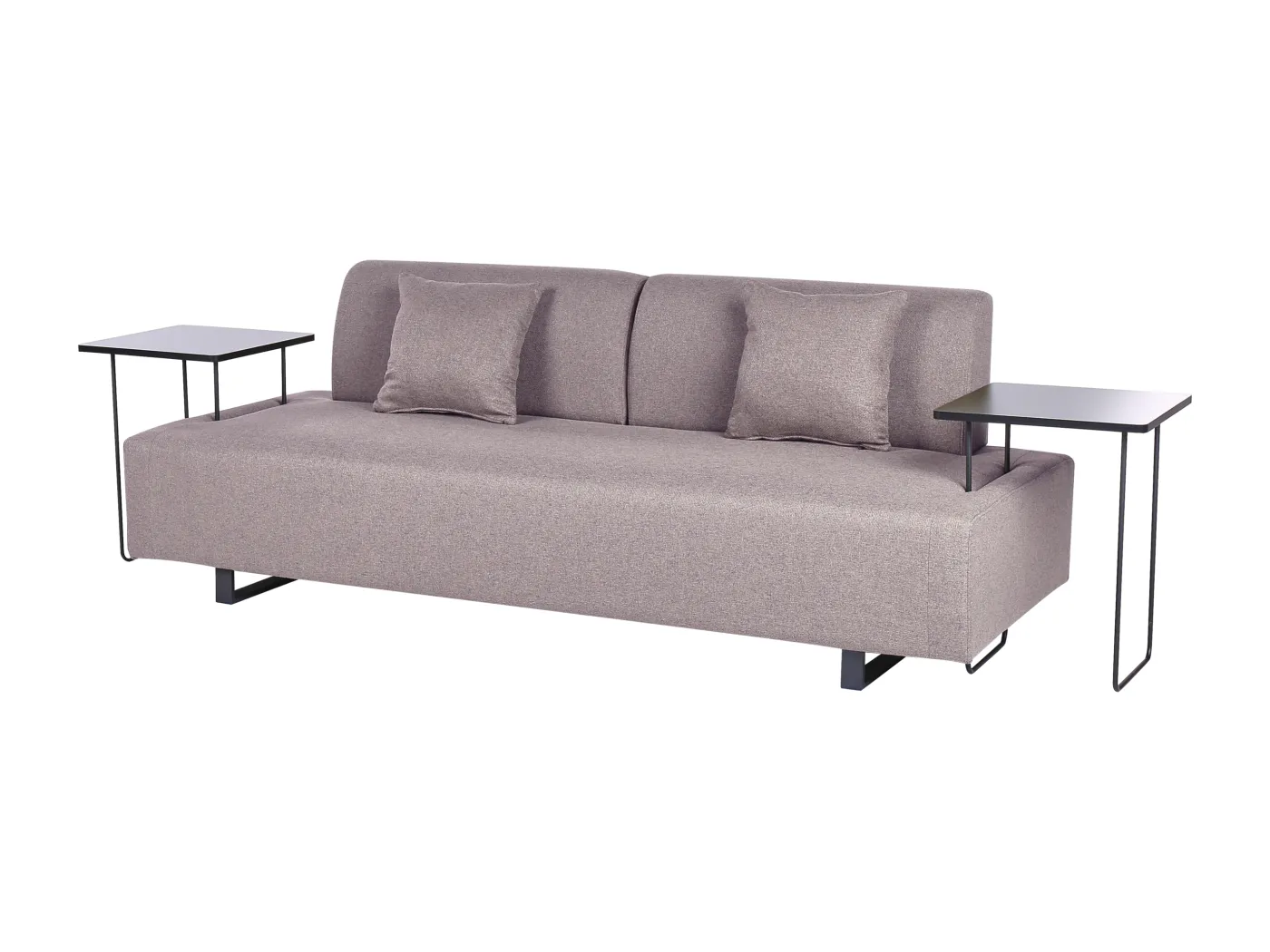 3-Sitzer Sofa Abnehmbare Armlehnen und Rückenlehne mit 2 Beistelltischen Braun Sokna