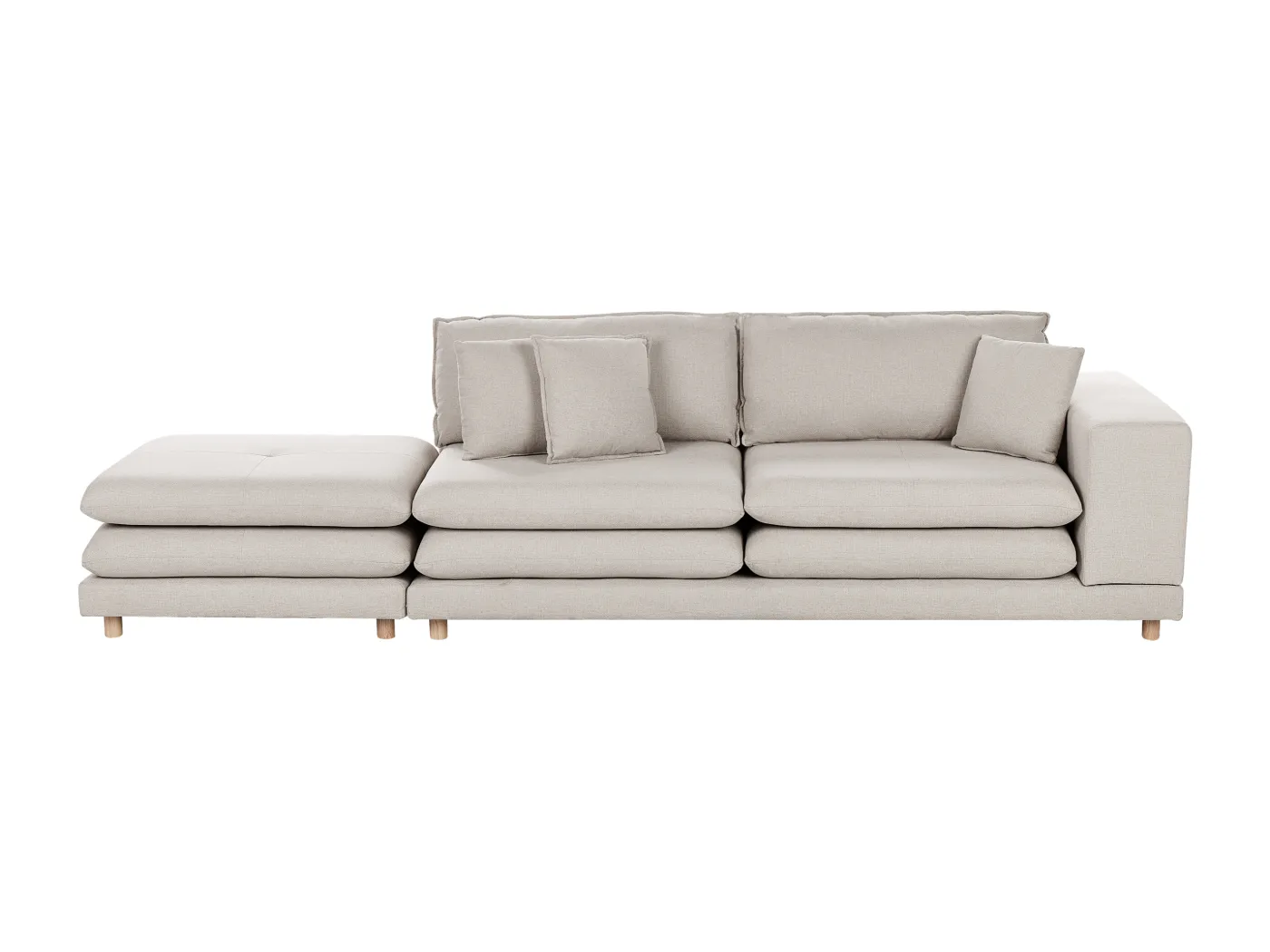 Sofa HEDEN Stoff Beige mit Ottomane 2-Sitzer
