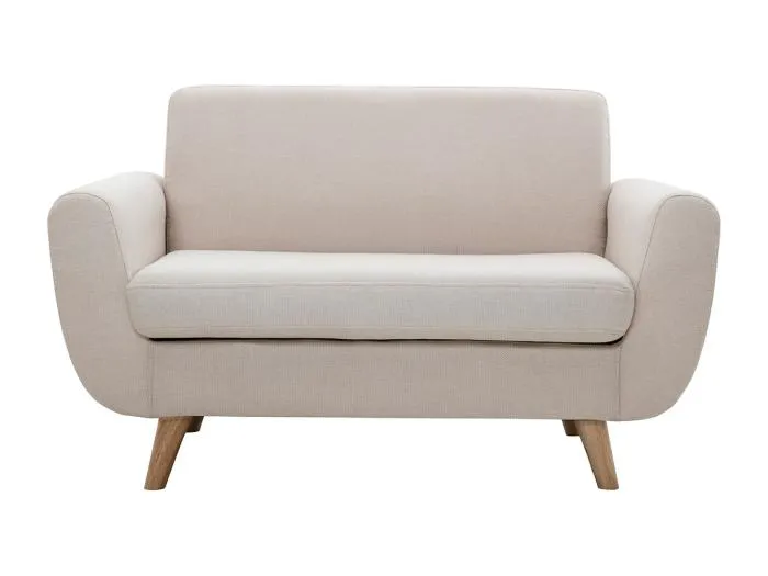 Skandinavisches 2-Sitzer-Sofa in Beige aus massivem Hevea PURE