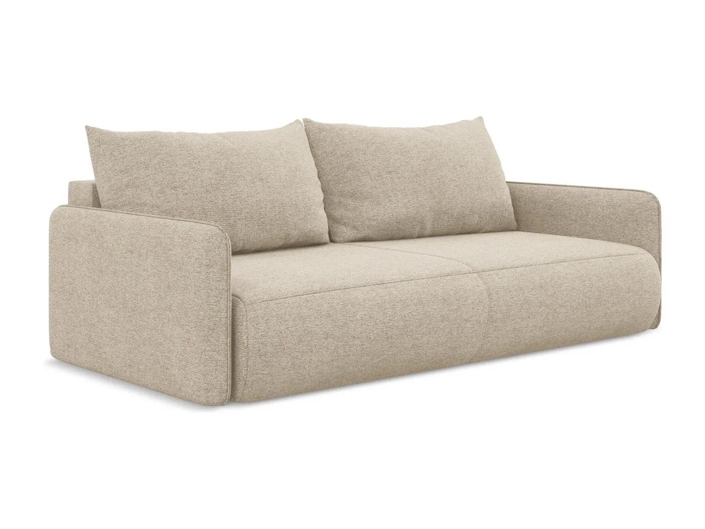 3-Sitzer Sofa mit Schlaffunktion - - Chenille - Dunkelbeige - NANEA