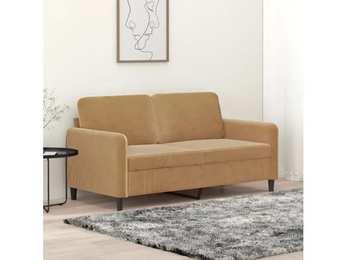 2-Sitzer-Sofa Braun 140 cm Samt