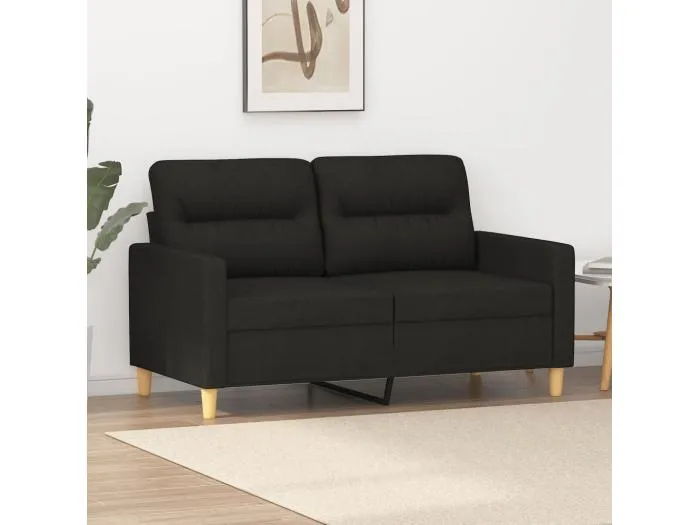 2-Sitzer-Sofa Schwarz 120 cm Stoff