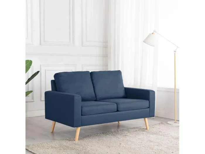 2-Sitzer-Sofa Blau Stoff
