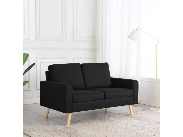 2-Sitzer-Sofa Schwarz Stoff