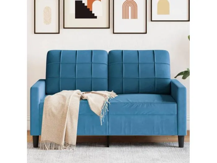 2-Sitzer-Sofa Blau 120 cm Samt