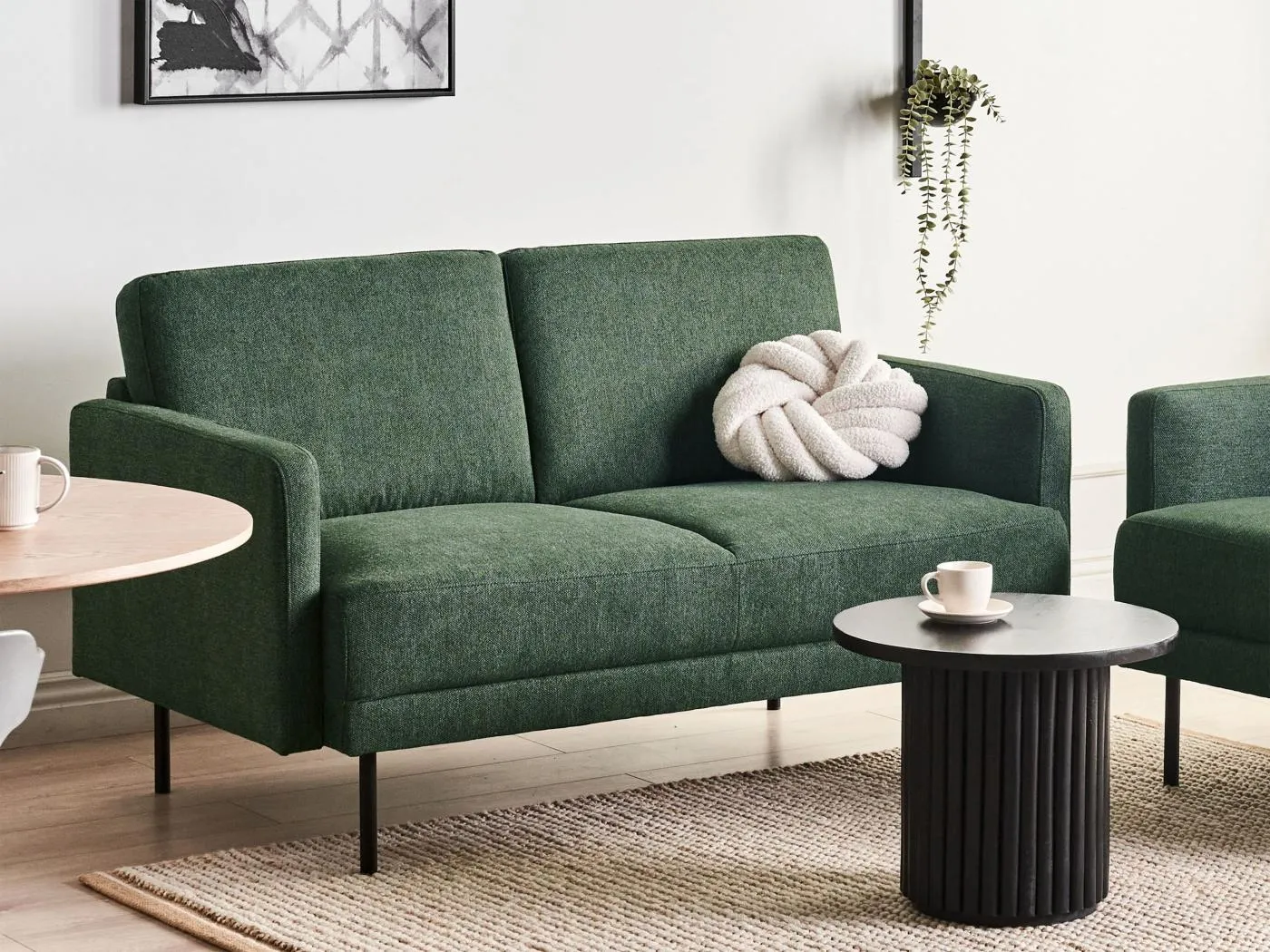 Sofa BREDA Stoff Dunkelgrün 2-Sitzer