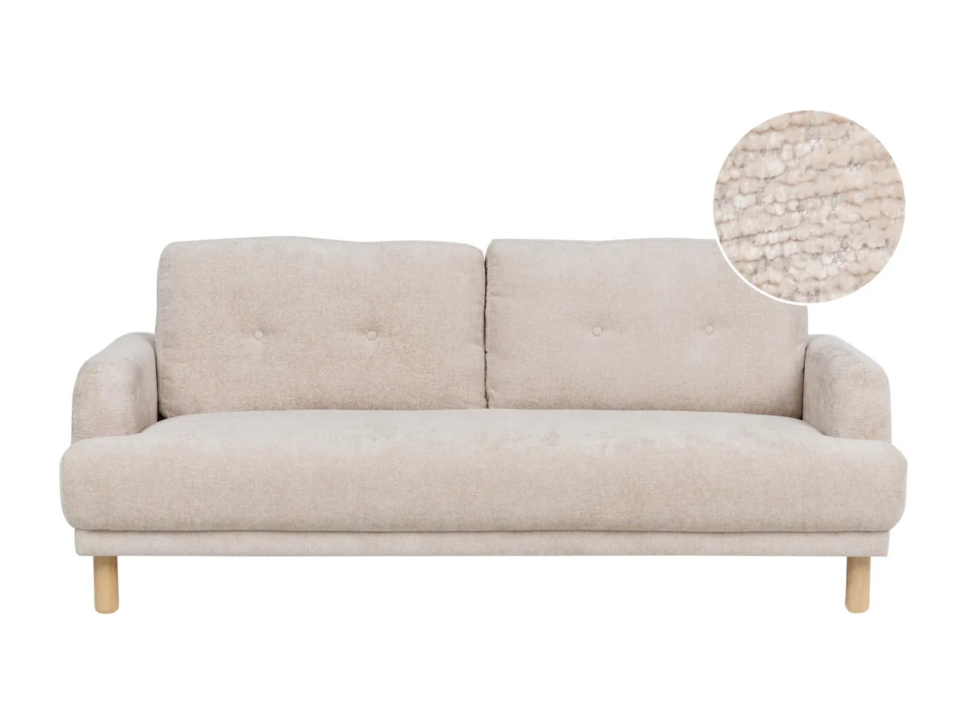 Sofa TUVE Bouclé Beige 3-Sitzer