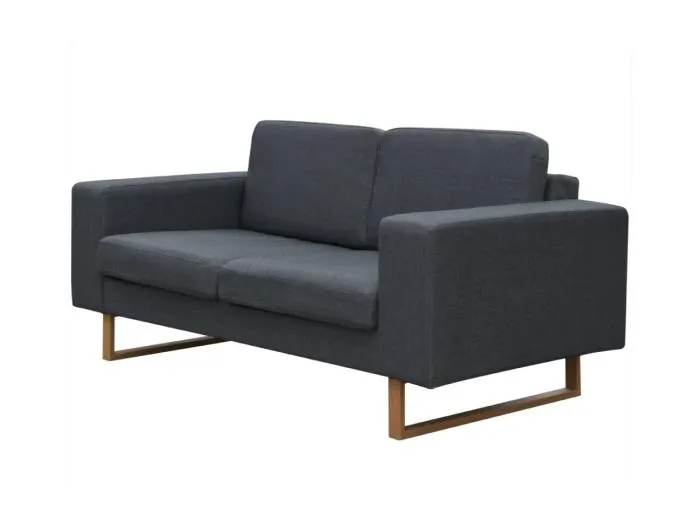 2-Sitzer Sofa Stoff Dunkelgrau