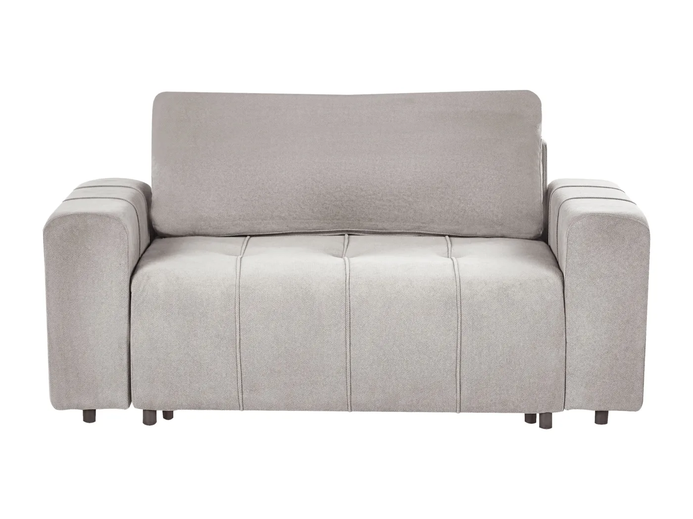 Sofa Stoff hell grau 2-Sitzer gepolstert mit Schlaffunktion und Stauraum Innvik